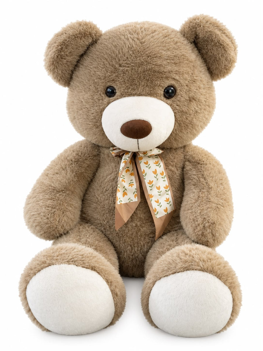 Bear with Floral Scarf Bow